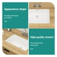 thumbnail image 4 of 21"×13"×7.25" White Ceramic Rectangular Undermount Bathroom Sink with Overflow Hole, 4 of 10