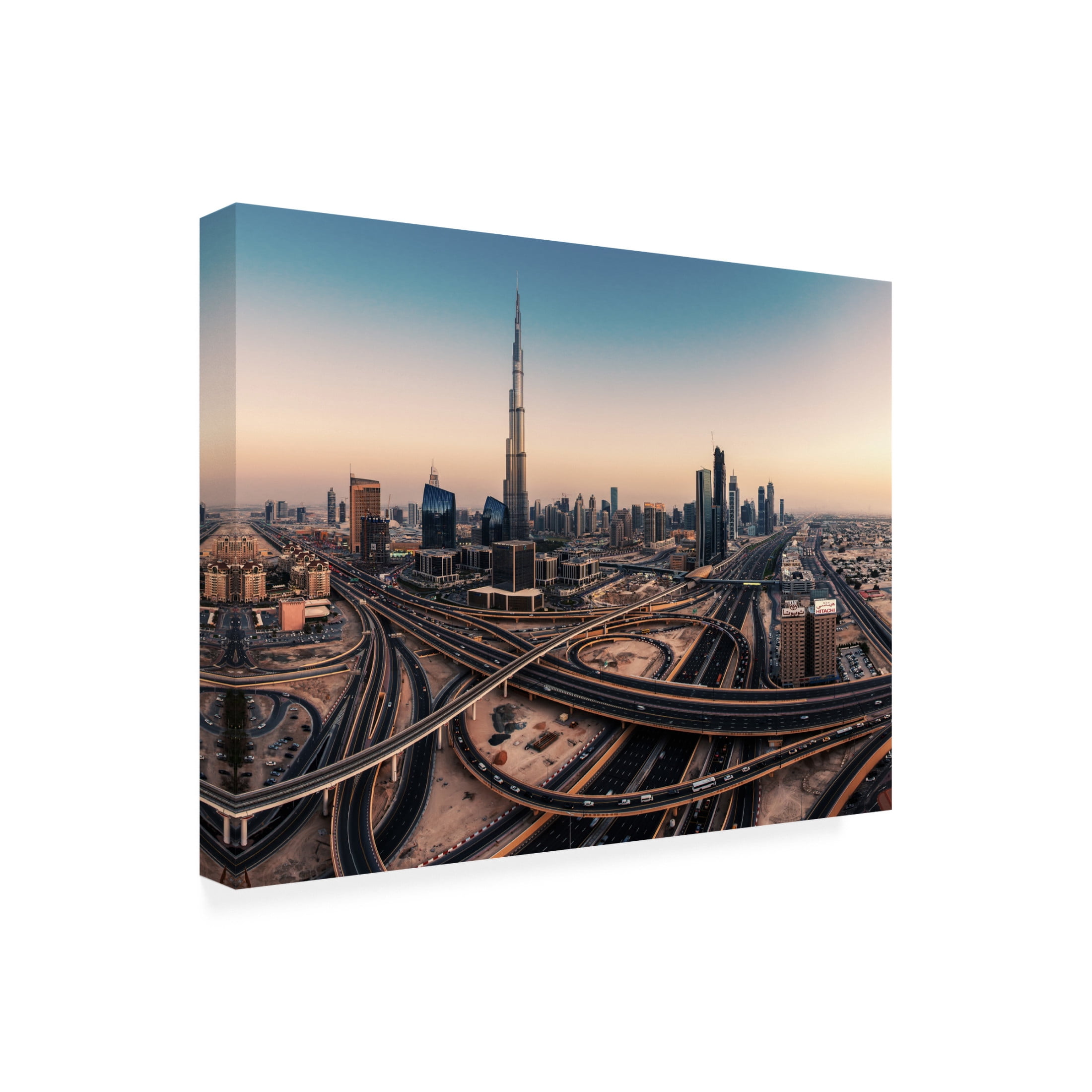 Jean Claude Castor 'Dubai Skyline Panorama' Canvas Art - 47 x 35 Inches