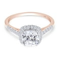 thumbnail image 2 of AFFY 1CT Moissanite Diamond Halo Engagement Ring Cathedral Set in 10K Rose Gold-6, 2 of 6