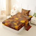 thumbnail image 2 of Erosebridal Watercolor Honeycomb Twin Sheet Sets, Brown Hexagon Bedding, 1 Flat Sheet, 1 Fitted Sheet and 1 Pillowcase, 2 of 5