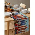 thumbnail image 6 of Independence Day Table Runner Cotton Linen 72 Inch Holiday Dresser Scarves, 4th of July Bird USA Flag Flower Bird Tablerunner for Kitchen Coffee Dining Bedroom Dinner Scarf Décor 13''x72'', 6 of 9