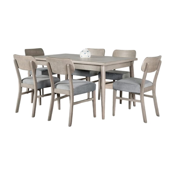 Kene Dining Table- Solid Edge Band- 59 Inch Rectangular Top- Melamine- Gray