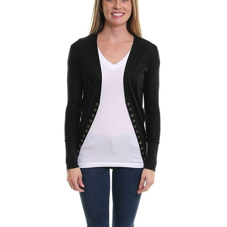 - Pier 17 Womens Sweaters by Long Sleeve, Button Down Cardigan - Casual Slim Made From Soft, Comfortable - Durable and Stretchy Fabric Matches Your Body Type (Black - XS)