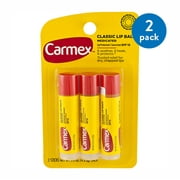 (2 pack) (2 Pack) Carmex Classic Lip Balm Medicated Sunscreen, SPF 15, .15 oz, 3 count