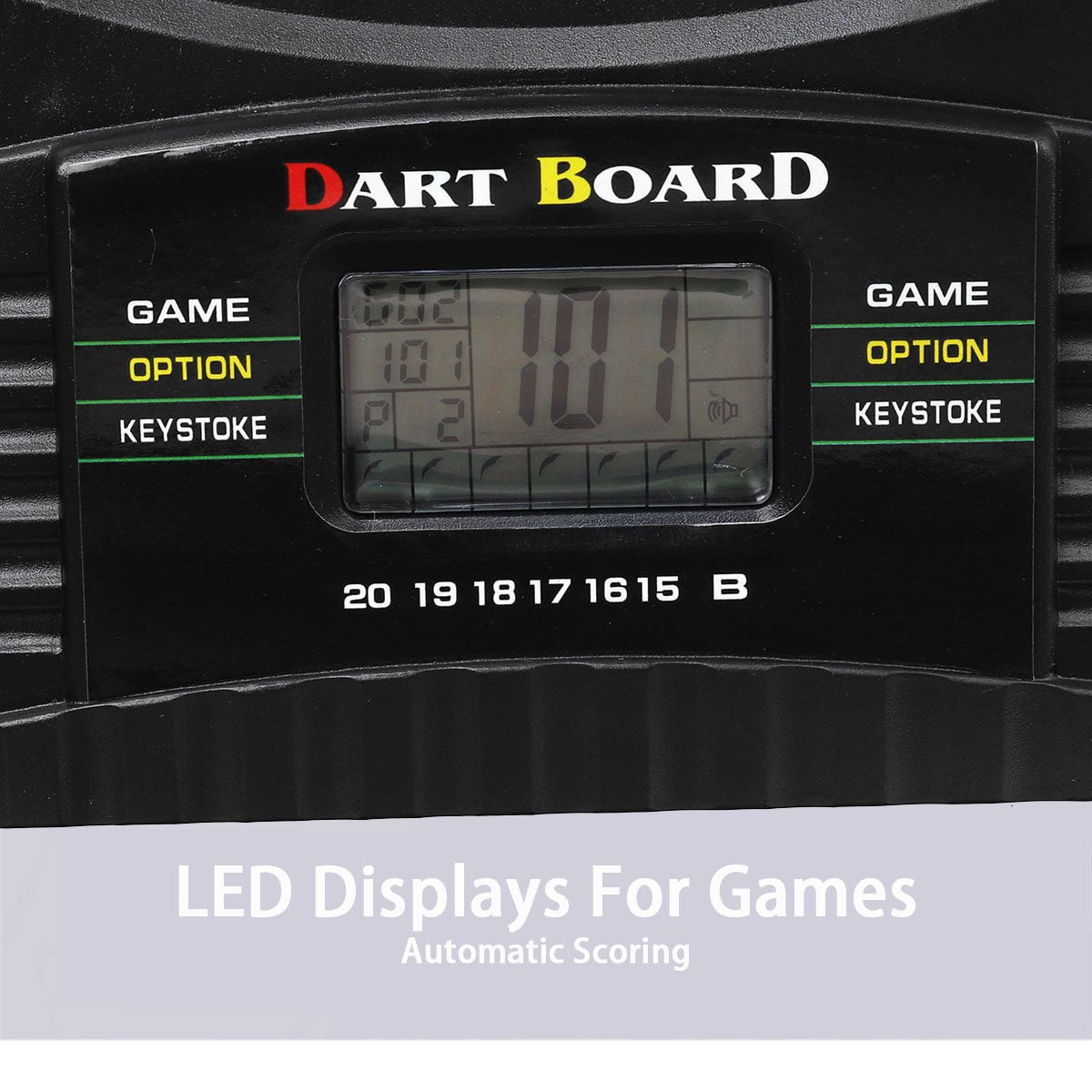 Electronic Tip Dartboard Cabinet Set with Darts for Game Room with 6 Pieces Darts 18pcs Replacement Tips, LCD Display Automatic Scoring Dartboard Target Board