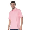 thumbnail image 2 of AVA Athletica Men's Polo Collar Moisture-Wick Active Wear Fine Striped T-Shirt; Pink; LG, 2 of 6