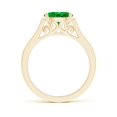 thumbnail image 2 of ANGARA Lab Grown 1.1 Ct East West Oval Emerald Solitaire Ring with Diamonds for Women in 14K Yellow Gold (Size-8x6mm) | May Birthstone, Anniversary, Jewelry Gift for Women | Lab-Grown Emerald Ring, 2 of 6
