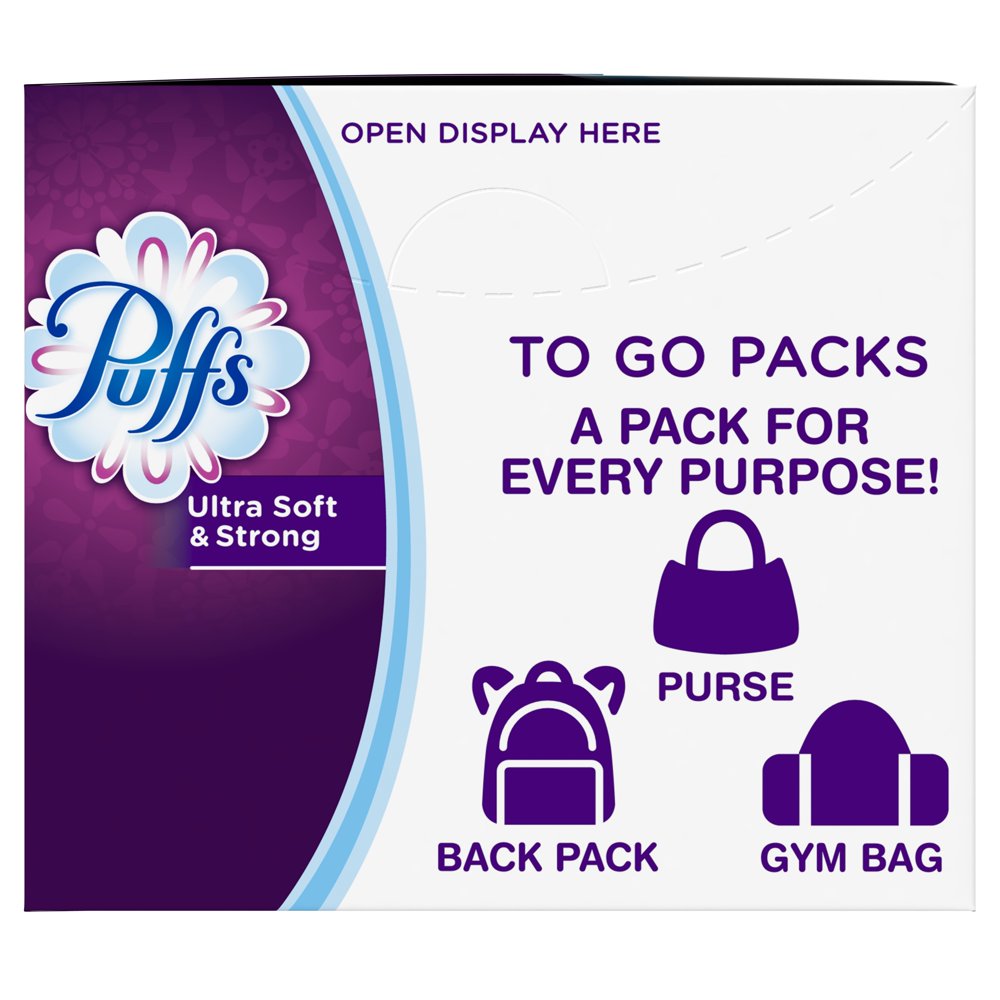 Puffs Ultra Soft & Strong Facial Tissues, 1 To Go Pack