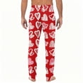 thumbnail image 3 of Fgvctg Mens Pajama Pants Valentine's Day Oversized Wide Leg Sleepwear Pajamas Pant Lover Love Heart Print High Waisted Pj Spring Drawstring Lounge Pants with Pockets Deep Red L, 3 of 5