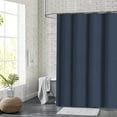 thumbnail image 6 of Dznils Waffle Shower Curtain with Hooks, Thick Weighted Fabric Bathroom Curtain, Navy Blue, 72" x 72", 6 of 8