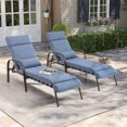 thumbnail image 6 of Pellebant Set of 2 Outdoor Chaise Lounge Metal Patio Adjustable Recliner Chairs ,Blue, 6 of 8