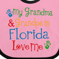 thumbnail image 4 of Inktastic Florida Grandma Grandpa Loves Me Boys or Girls Baby Bib, 4 of 4