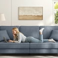 thumbnail image 4 of Patbrela 87" Sofa Couch, Comfy Extra Deep Seat 3 Seater Couch for Living Room with Soft Upholstered Round Arms, Free 2 Pillows, Gray, 4 of 10