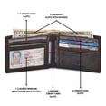 thumbnail image 3 of Cartera plegable Wise Owl Accessories de piel auténtica con bloqueo RFID, 3 of 5