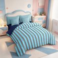 thumbnail image 2 of Erosebridal Minimalist Lines 7 Pieces Full Size Bedding Sets,Abstract Linear Art Full Size Bed in a Bag,Navy Blue Reversible, 2 of 7