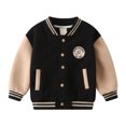 thumbnail image 3 of Boys Zip Up Hoodies Size 7-8 Toddler Boys Girls Winter Windproof Coat Jacket Kids Warm Baseball Outerwear Jacket Z0A-Black, 3-4 Years, 3 of 9