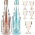 thumbnail image 1 of Ensemble de 5 Coupes à Champagne Flûtes à Vin avec Grande Bouteille Verres à Vin Rouges Transparents Verres à Vin Portatifs Légers en Plastique, 1 of 9