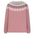 thumbnail image 5 of QTBIUQ Sweater Womens Casual Printed Pullover Long Sleeve Round NeckOuterwear Coats Sweaters Pink, 5 of 6