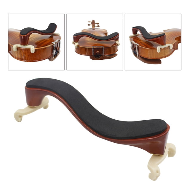 Instrument Violin Shoulder Rest Maple Wood for 3/4 4/4 Violin Fiddle with Cleaning Cloth