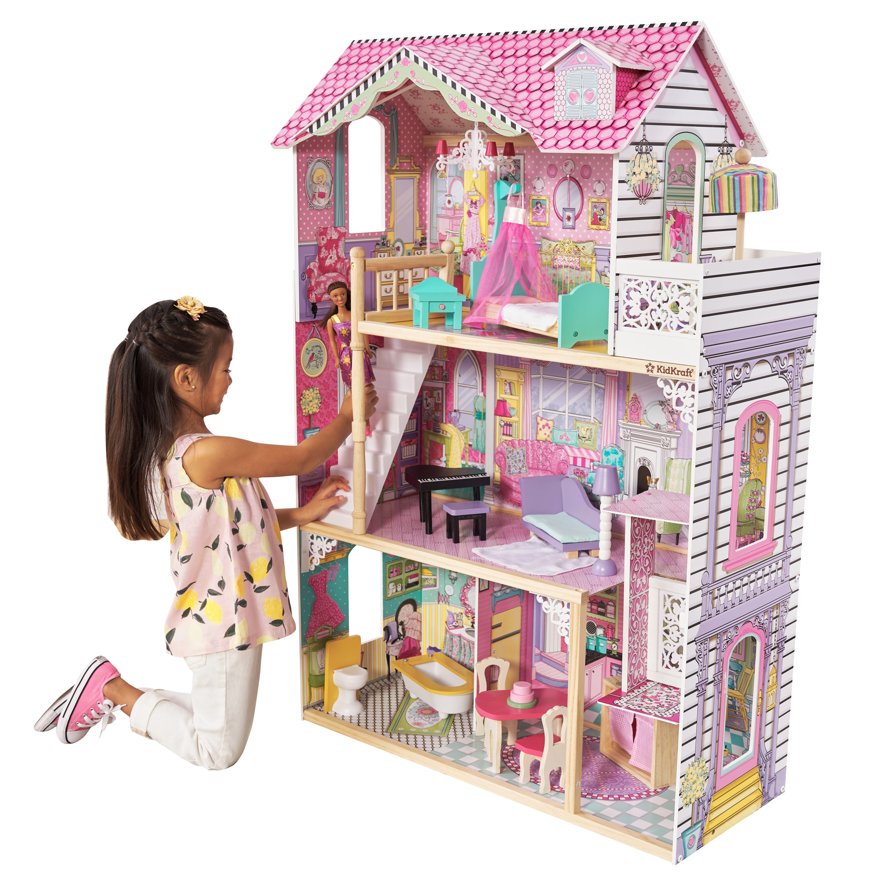 Kidkraft So Chic Dollhouse Wooden Dollhouse for Barbie Sized Dolls 
