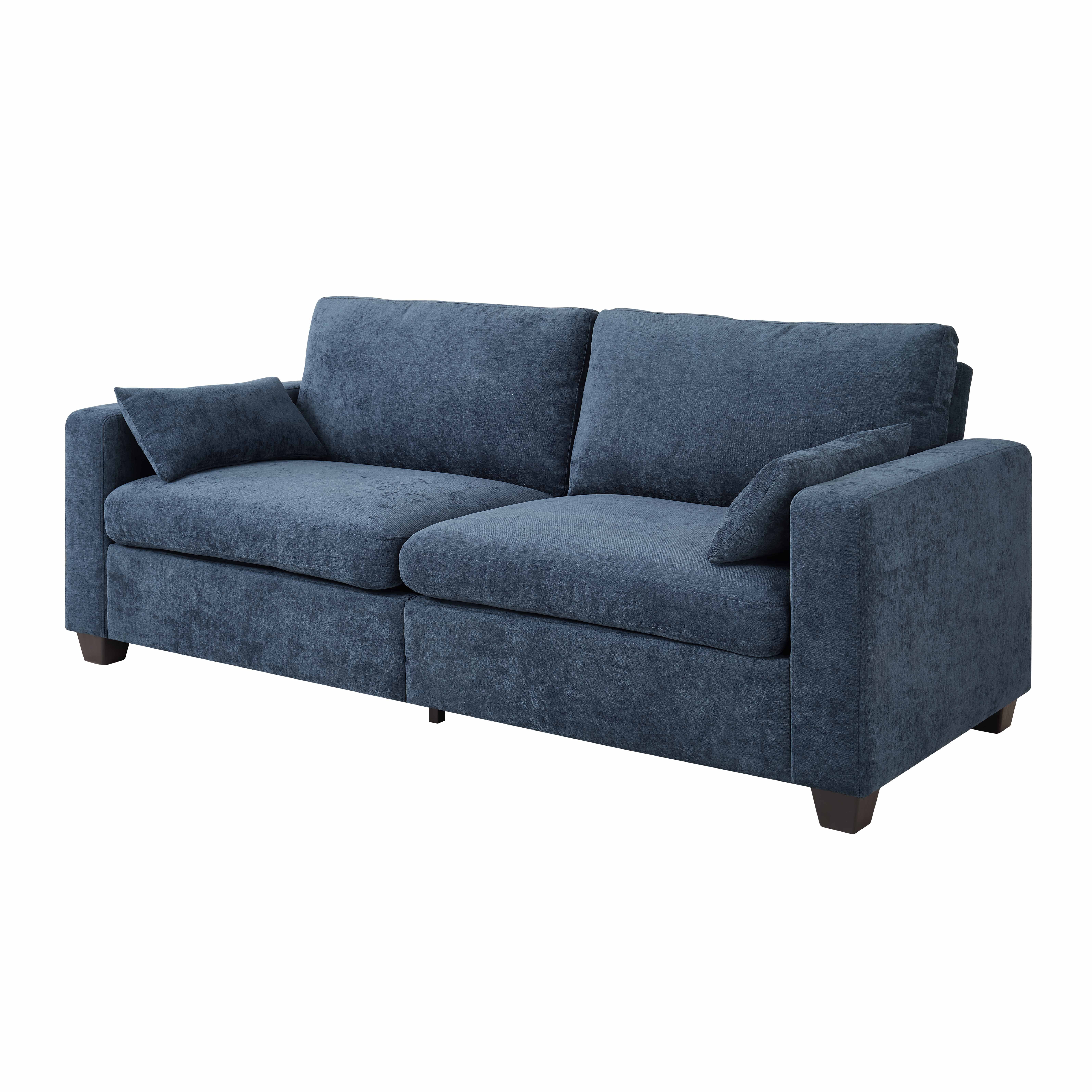 Lunale 79" Loveseat Sofa, Modern Chenille Cloud Couch for Living Room, Apartment, Blue