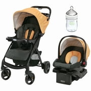 Angle View: Graco Verb Click Connect Travel System, Sunshine with Nuk Simply Natural 5oz Bottle, 1-Pack