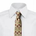 thumbnail image 2 of Abstract Necktie, Intricate and Rectangular, Dress Tie, 3.7", Dark Salmon Pale Yellow, by Ambesonne, 2 of 3