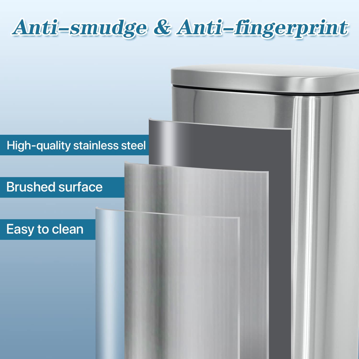 10-Gallon/45L Kitchen Trash Can with Lid, Featuring a Removable Inner Bucket, Pedal-Activated Stainless Steel Trash Bin (Silver) for Office and Bathroom Use