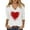 White-2, variant on Shadoumai Valentines Shirts for Women: 3/4 Sleeve Heart Letter Print T-Shirt Casual Valentine Day Gift for Her