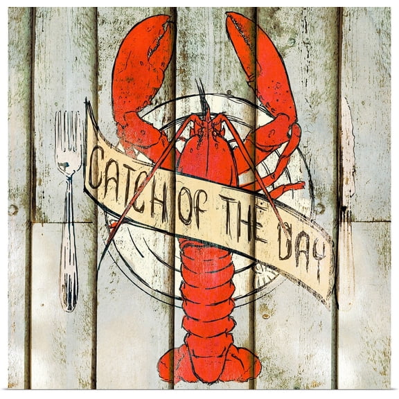 Great BIG Canvas | Rolled Poster Print entitled Catch of the Day Square