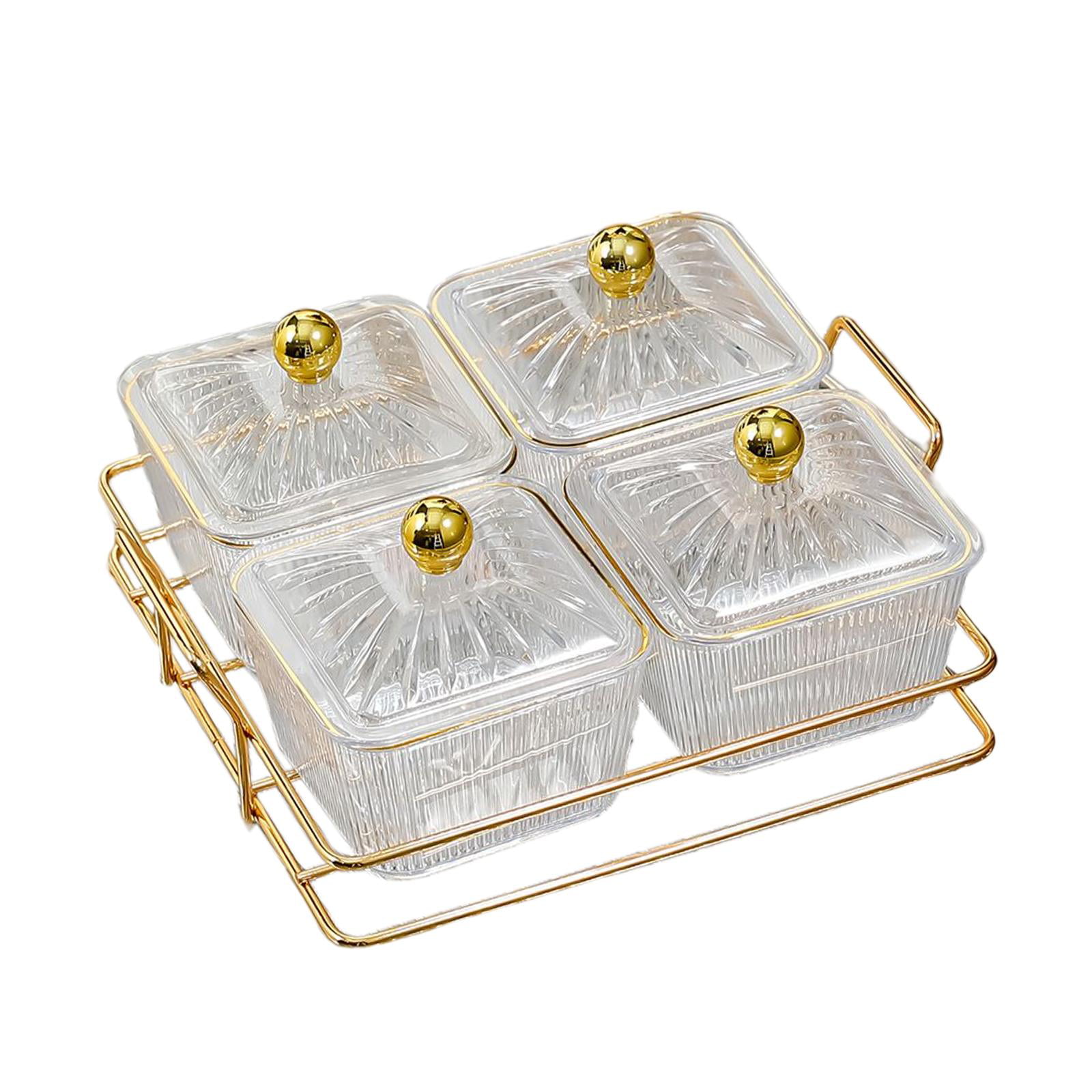 Free Shipping on 11 Acrylic Divided Serving Tray with Lid 3 Tiered Decor Food  Storage Containers｜Homary in 2023