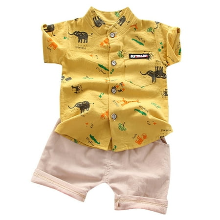 

1-4Years Baby Boys Clothes Set Gentle T-shirt Tops+Shorts Summer Outfits For 18-24 Months