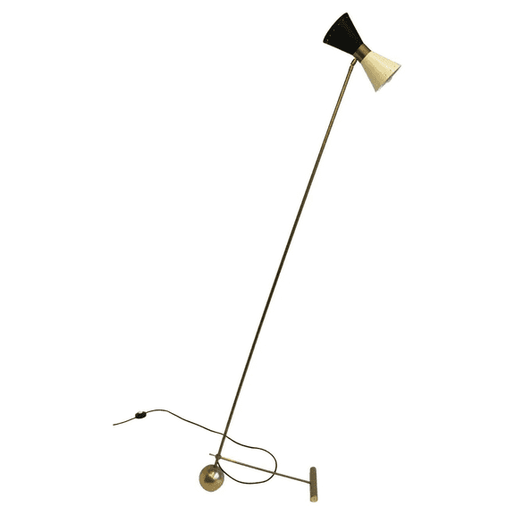 Sputnik Minimalist Italian Floor Lamp Stilnovo Style 1950 Brass Mid-Century Design Light by The True Hype Decor