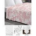 thumbnail image 6 of Farmhouse Pink Full Size Flat Sheet, Wrinkleproof & Fadeproof Cooling Flat Bed Sheet Only, Vintage Flower Leaf Botanical Plant Breathable Soft Bedding Top Sheets 81 x 96 Inches, 6 of 8