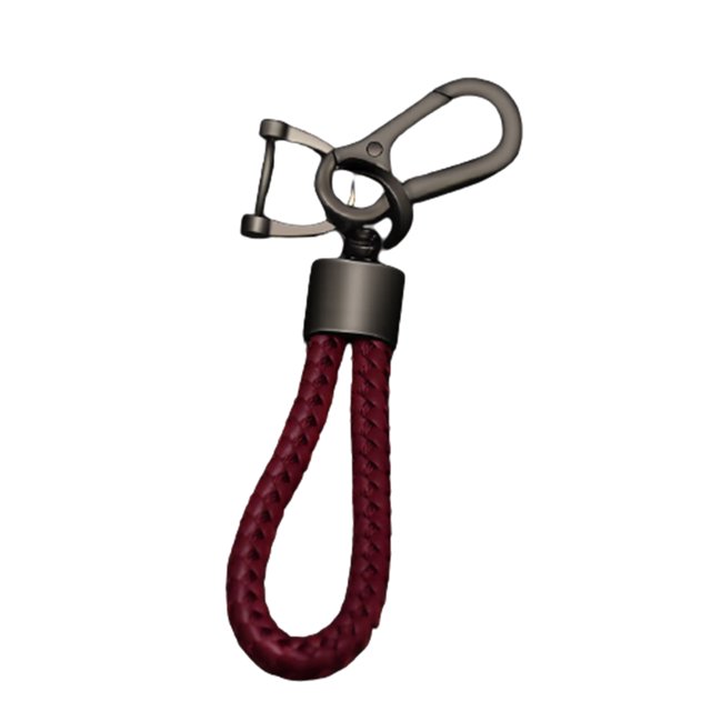 CARTTOU Simple Car Keychain with Woven Rope Creative Auto Home Metal Keyring Great Gifts for Men Women