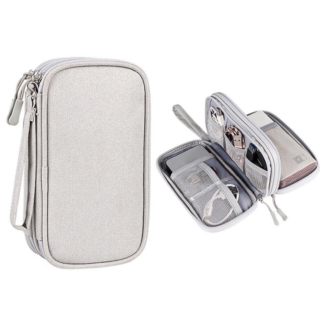 Electronics Accessories Organizer Pouch Bag, Designed for Power Adapter/Charger/Cables/Mouse, for Travel