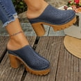thumbnail image 4 of Summer Sandals Women Chunky Heel Closed Toe Slip-on High Heel Sandals Spring Summer Casual Leisure Dressy Daily Shoes Outerwear, 4 of 8
