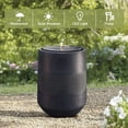thumbnail image 3 of Dark Gray Resin Round Bubbler 23" Tall Outdoor Fountain with Lights, Solar Powered, 3 of 13