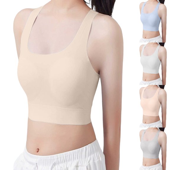 SGMVNU Girls Sports Bras Seamless Smoothing Padded Training Bra Wireless Racerback Breathable Tween Comfortable Bralette 9-15Y Size: 12-15 Years Yellow