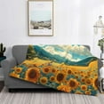 thumbnail image 5 of KLL Field Style Bicycle Young Sunflower Print Fleece Throw Blanket, Horizontal Fleece Bedding Cute Soft Blankets Comfy Fleece Flannel Plush Home Decor for Couch & Bed -40"x30", 5 of 9