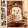 thumbnail image 3 of Vintage Velvet Ring Holder Arch Gold Small Jewelry Display Tray for Travel Wedding Photography Prop White, 3 of 8