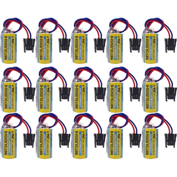 15 PCS MR-BAT ER17330V/3.6V A6BAT PLC Battery for FANUC CNC System Power