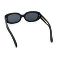 thumbnail image 7 of Womens Metal Chain Jewel Arm Oval Rectangle Mod Plastic Sunglasses All Black, 7 of 7
