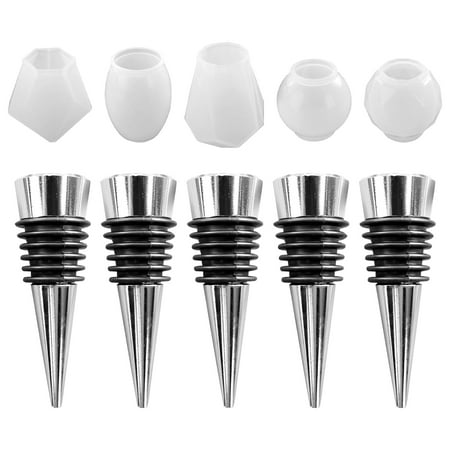 

10pcs Geometric Spherical Bottle Stopper Set Gift Crystal Epoxy Reusable