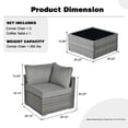 thumbnail image 3 of Ovios 3 Pieces Patio Conversation Set All Weather Wicker Sofa with Coffee Table,Dark Gray, 3 of 6