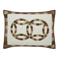 thumbnail image 7 of VHC Brands Custom House Wedding Rings Queen Quilt Set; 1-Quilt 94Wx94L w/2 Shams 21x27, Bedding Set, Country Farmhouse Bedding, Cotton, Custom House Collection, Square 94x94, Dark Creme, 7 of 7