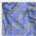 thumbnail image 4 of Soimoi Blue Velvet Fabric Street Lamp Human Figure Print Fabric by Yard 58 Inch Wide, 4 of 5