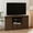 Walnut, variant on Melidee Corner TV Stand for 65 Inch TV, Sliding Barn Door Entertainment Center with Storage, 58" W x 15.7" D x 31" H, White