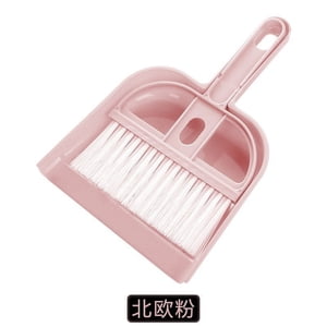 Namzi Petit balai et jeu de pans Mini Pistolet et pinceau, balai à main et ensemble de balais, Mini Ensemble de balais et distillateurs pour la maison/camping/Animaux/Dorm (Pink 1)