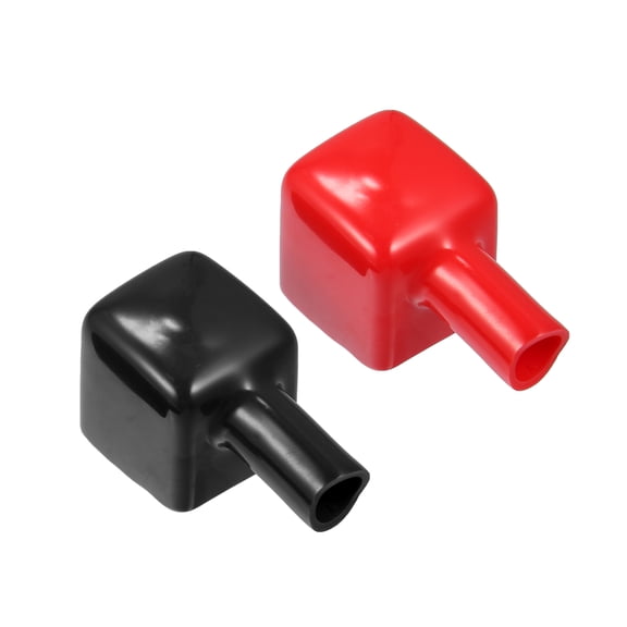 Unique Bargains 1 Pair Battery Terminal Insulation Covers 7mm 0.28" Car Battery Positive Negative Post Cap Red Black